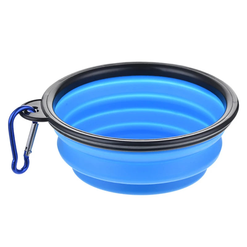 Folding Portable Silicone Dog Feeder Bowl 2-in-1 Pet Dispenser for Outdoor Travel Food And Water Container for Dogs And Cats
