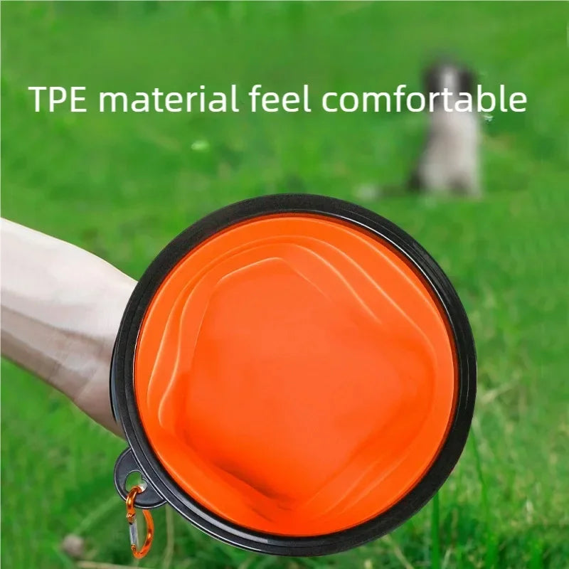 Folding Portable Silicone Dog Feeder Bowl 2-in-1 Pet Dispenser for Outdoor Travel Food And Water Container for Dogs And Cats