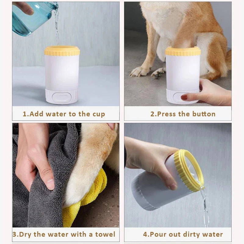 Portable Dog Paw Cleaner Cup Soft Silicone Combs Pet Foot Washer Cup for Small Medium Dogs Cat Cleaning
