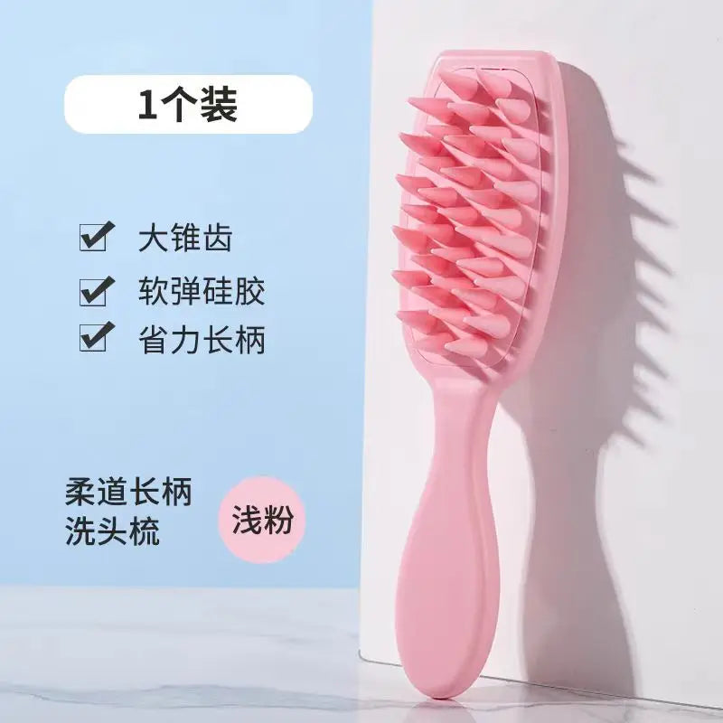 Pet Silicone Handle Bath Brush, Soft-toothed Dog and Cat Bath Massage Comb, Hair Care and Cleaning Pet Comb