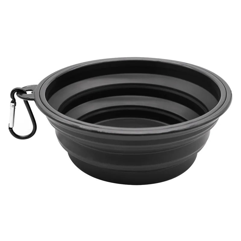 Folding Portable Silicone Dog Feeder Bowl 2-in-1 Pet Dispenser for Outdoor Travel Food And Water Container for Dogs And Cats
