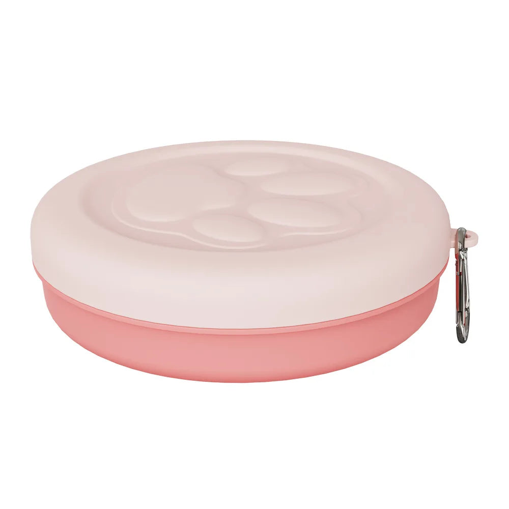 Portable Pet Bowl Set: Collapsible Outdoor Feeder with Snack Container for Dog & Cat Food on Hikes, Camping, and Travel