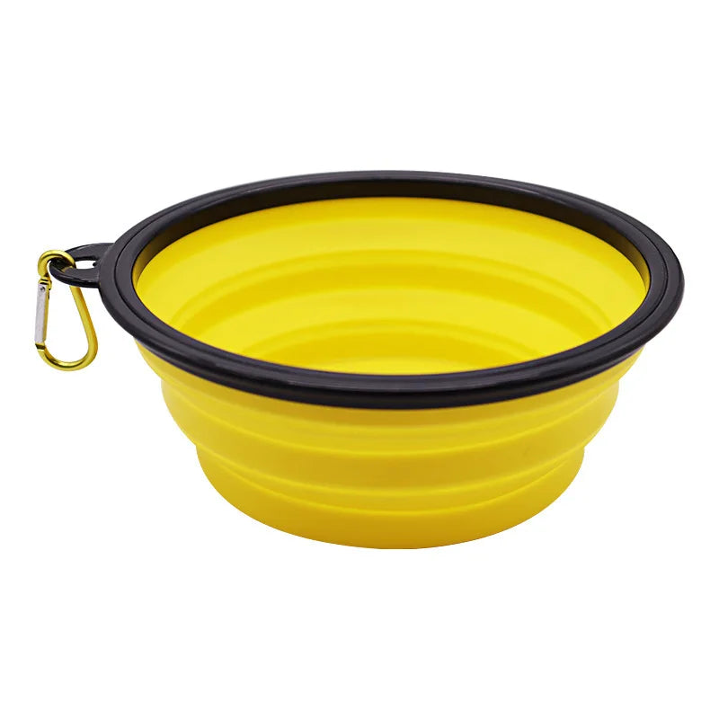 Folding Portable Silicone Dog Feeder Bowl 2-in-1 Pet Dispenser for Outdoor Travel Food And Water Container for Dogs And Cats