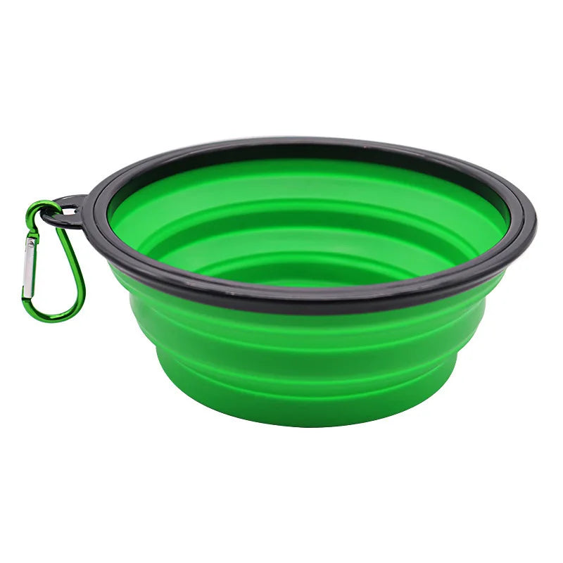 Folding Portable Silicone Dog Feeder Bowl 2-in-1 Pet Dispenser for Outdoor Travel Food And Water Container for Dogs And Cats