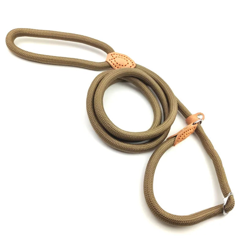 Dog Leash Slip Rope Lead Leash Heavy Duty Braided Rope Adjustable Loop Collar Training Leashes for Small Medium  Dogs