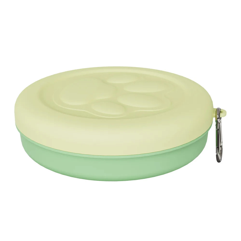 Portable Pet Bowl Set: Collapsible Outdoor Feeder with Snack Container for Dog & Cat Food on Hikes, Camping, and Travel