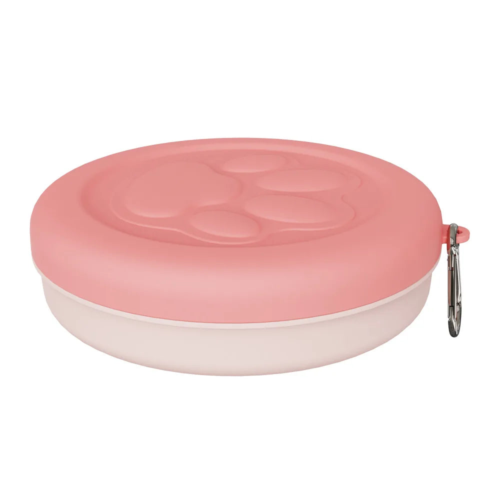 Portable Pet Bowl Set: Collapsible Outdoor Feeder with Snack Container for Dog & Cat Food on Hikes, Camping, and Travel