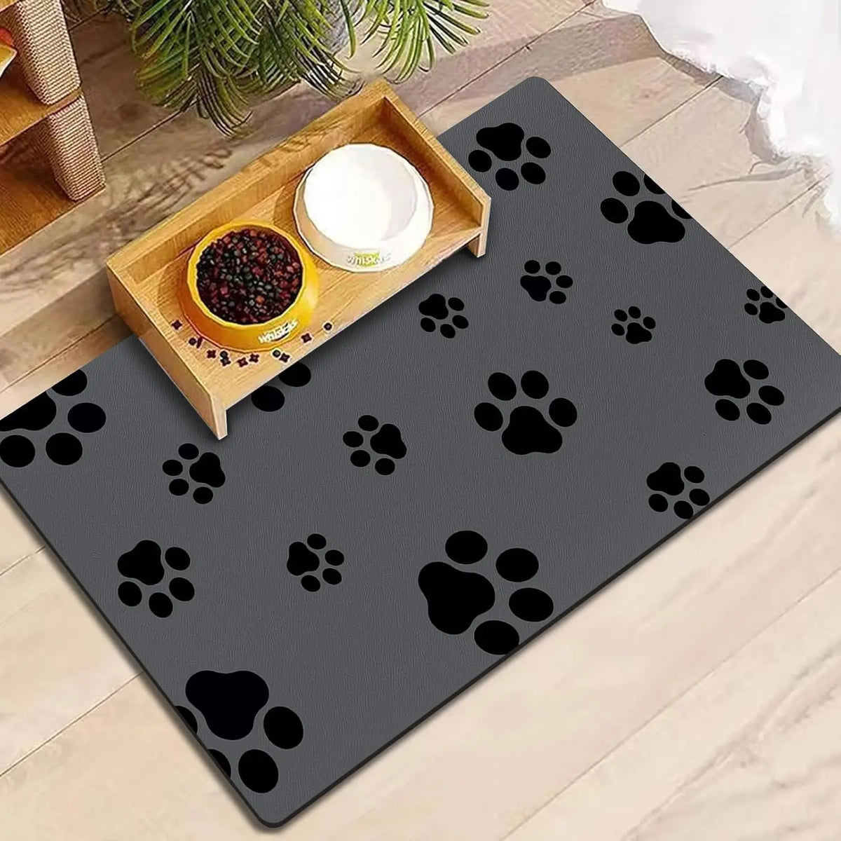 Dog Food Mat Absorbent Dog Mat for Food and Water No Stains Quick Dry Cat Dog Food Bowl Mat Non Skid Dog Feeding Mat