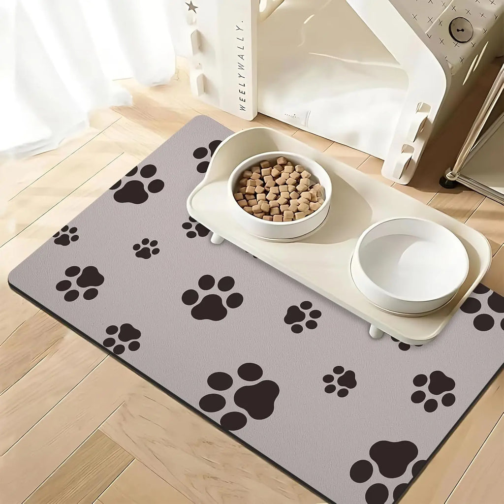 Dog Food Mat Absorbent Dog Mat for Food and Water No Stains Quick Dry Cat Dog Food Bowl Mat Non Skid Dog Feeding Mat