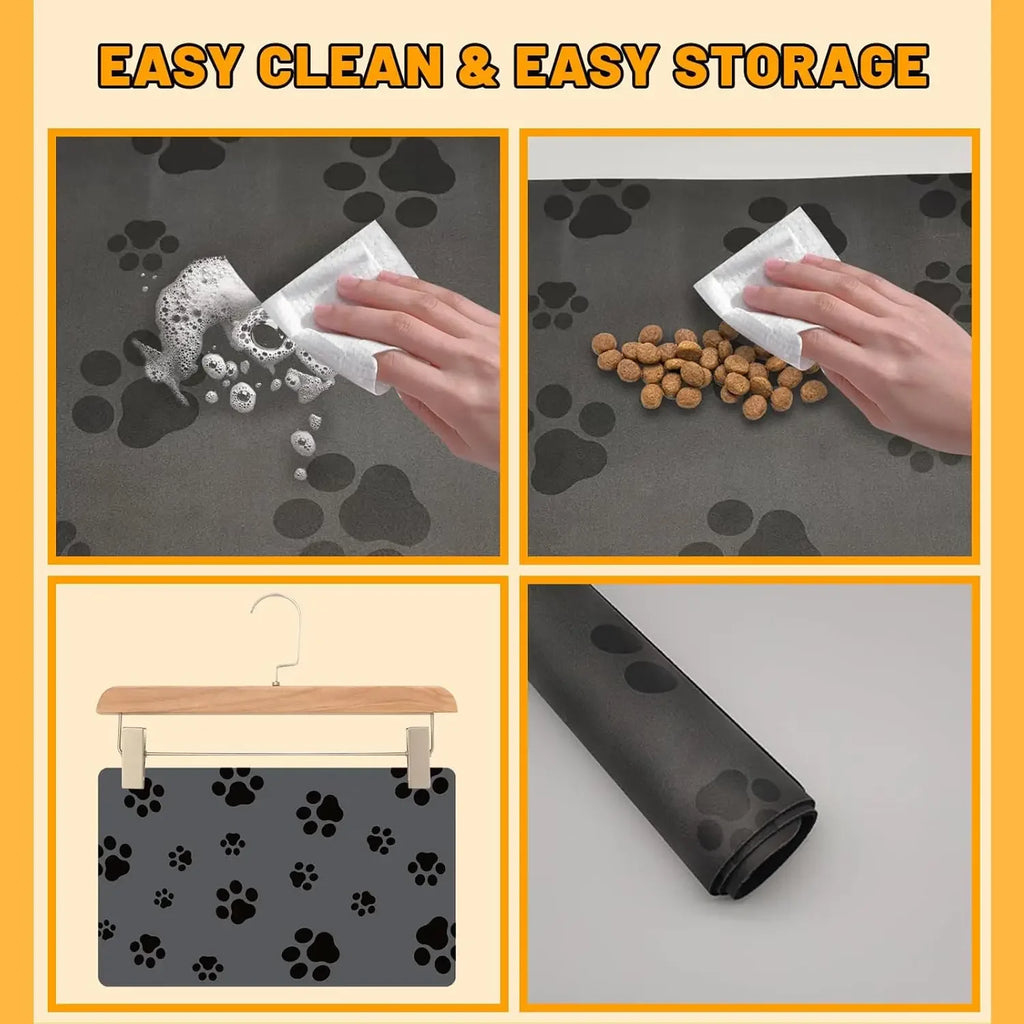 Dog Food Mat Absorbent Dog Mat for Food and Water No Stains Quick Dry Cat Dog Food Bowl Mat Non Skid Dog Feeding Mat