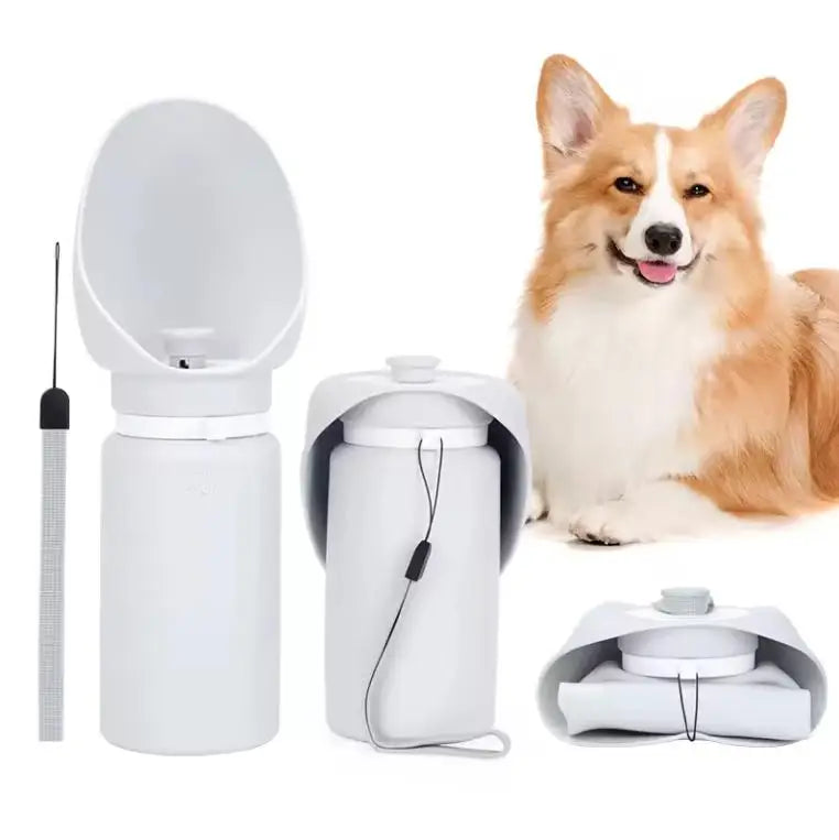 Stylish Small Portable Silicone Dog & Cat Water Bottle Outdoor Travel Auto-Charge Feature Plastic Pet Bottle for Dog Use