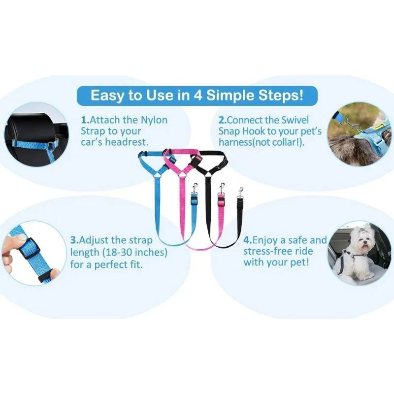 Dog Seat Belt for Vehicle Secure, Pet Car Tether Safety Leash for Dogs In Vehicles, Dog Seatbelt Tether, Christmas Gift